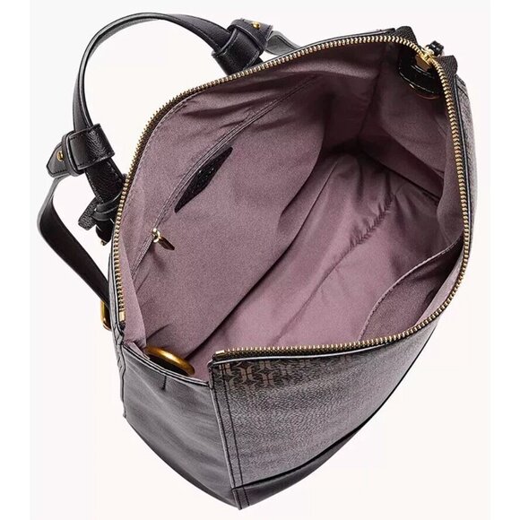 S Fossil Elina Large Convertible Backpack Black Brown SHB2985015 NWT $330 Retail main image 4